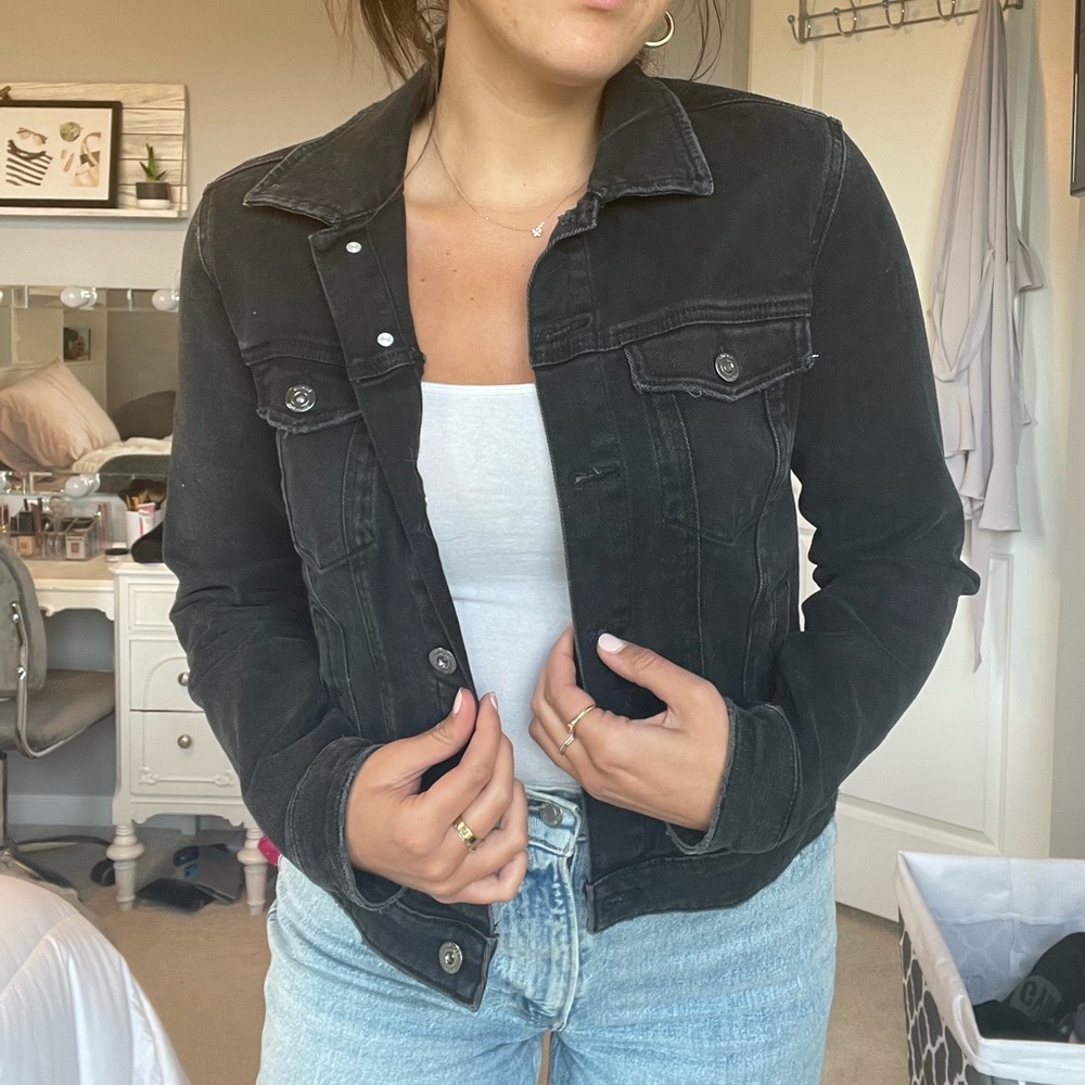 Black denim jacket